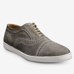 Allen Edmonds Strand Suede Oxford Dress Sneaker Grey Mens 7.5 D